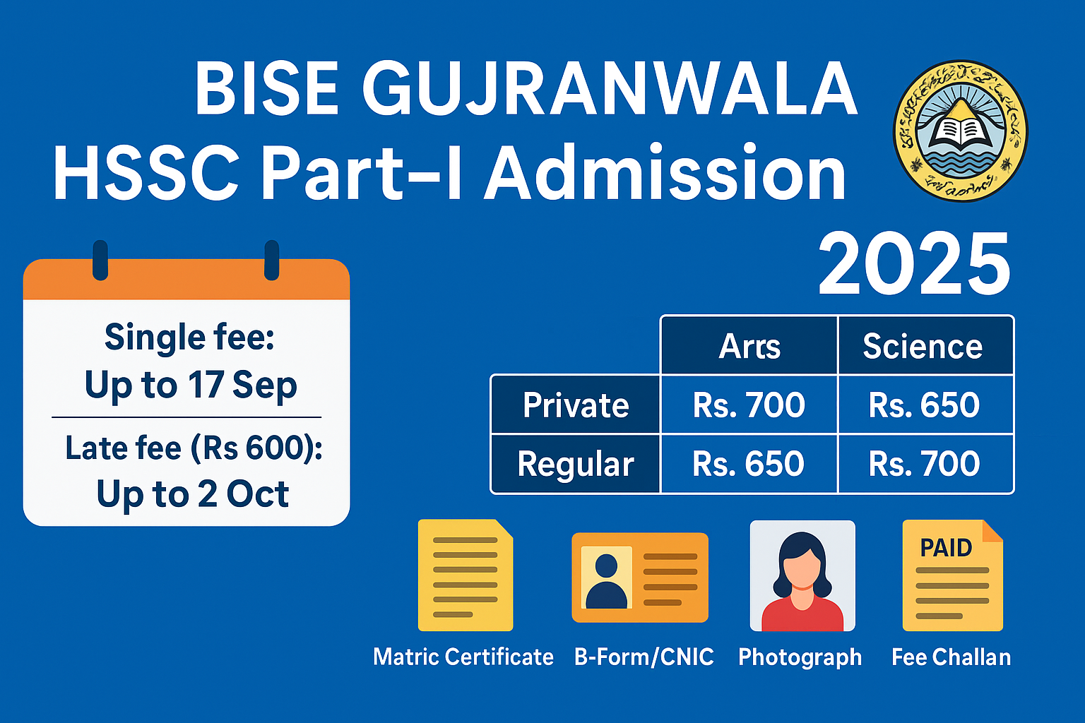 Gujranwala Board HSSC Part 1 Admission Process Explained